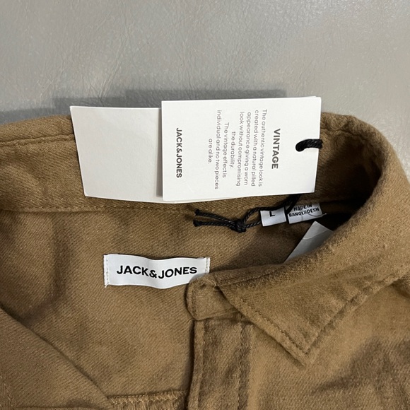 NWT - Jack & Jones Men’s Vintage Brushes Casual Shirt - Size L - Picture 7 of 10